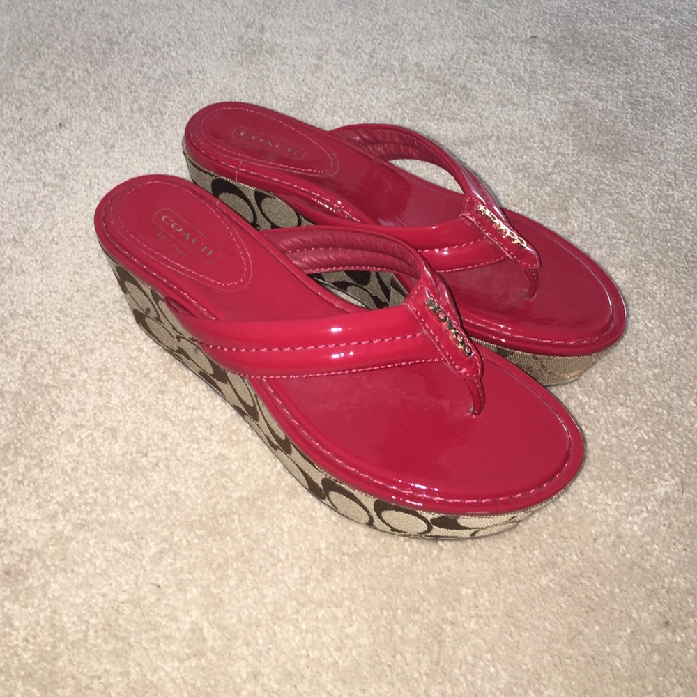 Coach wedge thong